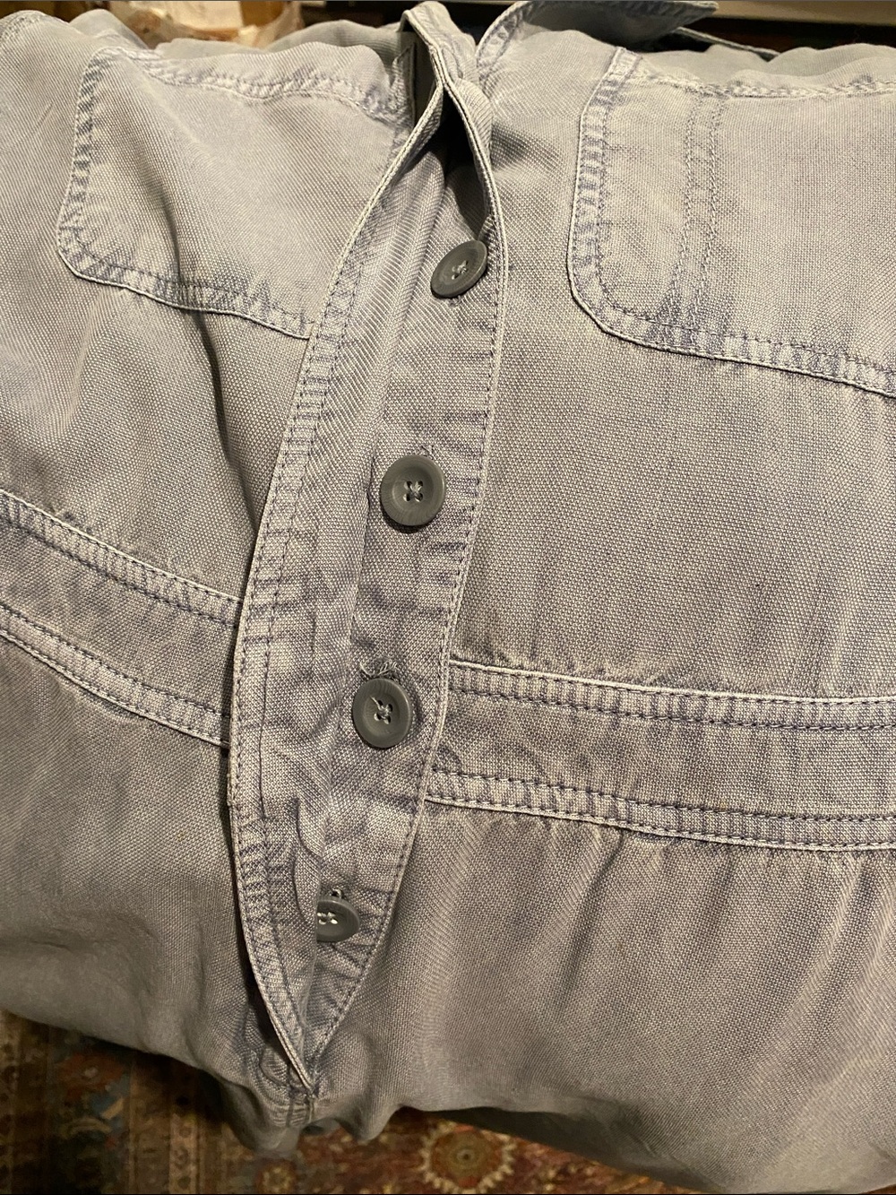 Treasure & Bond Utility Boiler Suit. Washed Denim Jumpsuit. Blue/Grey. Size XS. - Picture 8 of 11